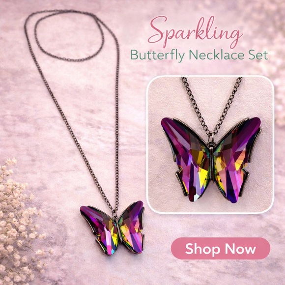 paparazzi Jewelry - paparazzi Purple Multi-Color Butterfly Necklace Set
